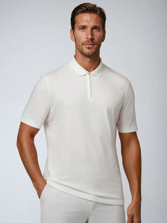 Lucas™ | Prestige Zip Polo Hvid